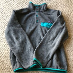 Gray Patagonia Fleece Synchilla Snap t